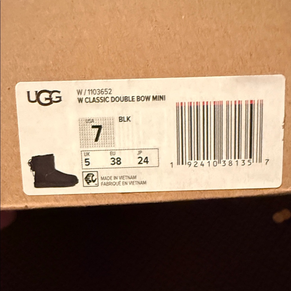 Gently used UGG Kids Classic Double Bow Mini Boots - Black
